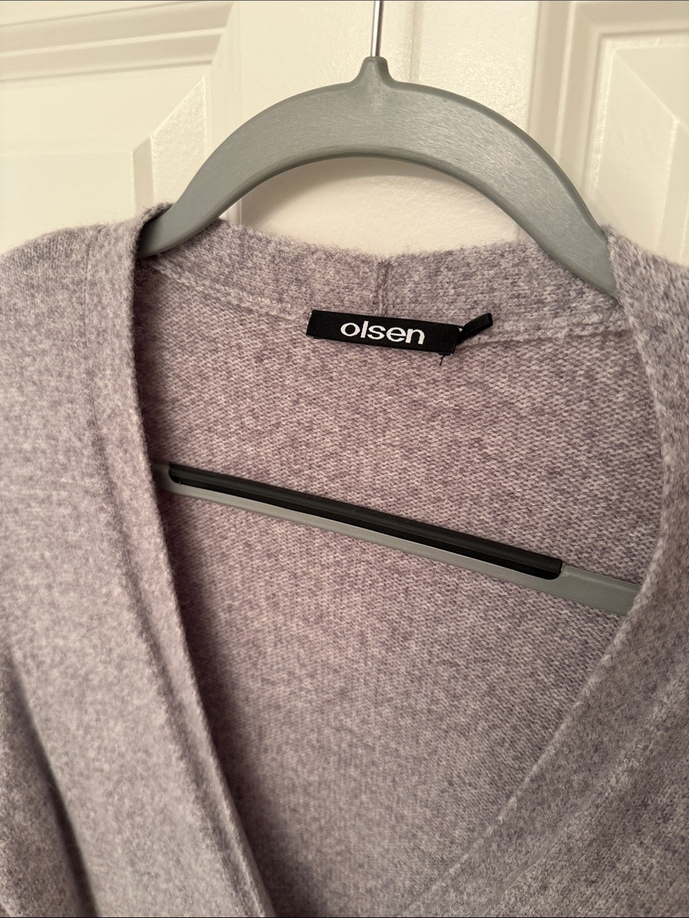 OLSEN Women's Gray Button Cardigan Wool Sweater